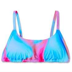 New With Tags Size 2x (20-22) Tunnel Front Bikini Top In Blue Marble Removal Pads Increased Cup Coverage And Capacity D1 Summer Multicolor Bra-friendly Tops, Multicolor Bra-friendly Tops For Summer, Multicolor Beach Tops With Built-in Bra, Trendy Summer Pool Tops, Blue Tops For Sunbathing, Multicolor Beachwear Tops For Pool, Casual Multicolor Seamless Swimwear, Trendy Triangle Top For Swimming, Multicolor Spring Tops For Pool