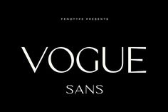 the words voque sanss are in white on a black background, and there is no image to describe