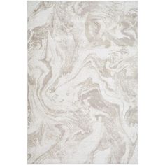 an area rug with white and grey marble design