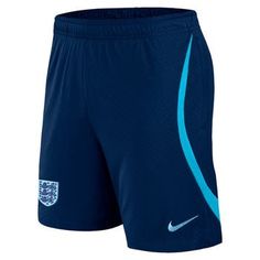 These England National Team 2022 Strike shorts offer an ideal means of expressing your club pride while brushing up on your skills for the pitch. Nike's Move To Zero journey ensures that these are made from recycled materials, so not only are they comfortable, but good for the future of the sport. Plus, the integrated Dri-FIT fabric technology works to keep you cool, which helps you make the most of your session. Machine wash Material: 100% Polyester Officially licensed Elastic waistband Brand: England National Team, England National, Fabric Technology, The Pitch, Mens Navy, Brushing, Men's Nike, Recycled Materials, Dri Fit