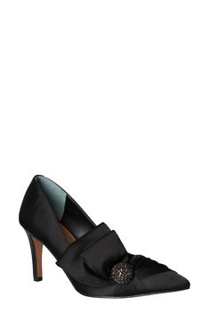 An oversized bow details the side of a glamorous pointy toe pump lofted by a slim heel. 3" heel Textile upper/synthetic lining and sole Imported Pump Shoes, Women's Pumps, Size 13, Kitten Heels, Loafers, Nordstrom, Pumps, Women Shoes, Heels