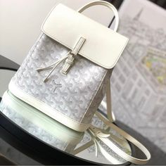 Goyard L'alpin Backpack ‘White’ Condition: New Size: One-Size Authentic Check Out Our ‘About’ For Additional Information. Designer White Travel Backpack, Designer White Backpack For Travel, Luxury White Standard Backpack, Modern White Rectangular Backpack, Classic White Backpack For Travel, White Leather Backpack With Dust Bag, White Luxury Leather Backpack For Daily Use, Classic White Travel Backpack, Luxury White Leather Backpack For Daily Use