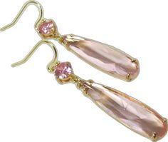 Elegant Pink Long Drop Earrings, Elegant Pink Dangle Crystal Earrings, Classic Pink Earrings For Wedding, Delicate Long Drop Earrings For Formal Occasions, Elegant Pink Teardrop Earrings For Party, Elegant Pink Earrings With Ear Wire, Delicate Drop Earrings For Party, Elegant Pink Crystal Drop Earrings, Formal Pink Earrings With Ear Wire