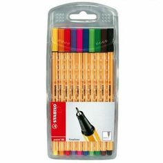 faber's fineliners assorted colored pencils in plastic case