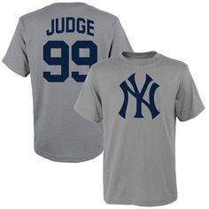 PRICES MAY VARY. Officially licensed by the MLB Decorated in team colors and logo Team logo on front with player name and number on back Premium screen printed graphics Tagless collar for added comfort This MLB New York Yankees Aaron Judge Youth Heather Grey Player Name & Number Jersey T-Shirt is a must-have for any young baseball fan. It is made from 100% cotton and features the official team logo and colors, as well as the player's name and number on the back. The shirt is machine washable and Sports T-shirt With Team Logo For Baseball Season, Athletic Heather Fan Apparel T-shirt For Sports Season, Athletic Heather T-shirt For Sports Season Fan Merchandise, Athletic Heather T-shirt For Sports Season, Athletic Heather T-shirt With Team Logo For Fans, Athletic Heather T-shirt With Team Logo, Athletic Heather Top With Team Name For Fans, Athletic Heather T-shirt With Team Name For Fans, Baseball Season Sports T-shirt With Team Logo