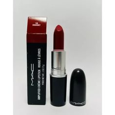 What it is: A rich lipstick featuring high color payoff. Size: 0.1 oz/3.5 g.  Color: Red. Race Makeup, Red Mac Lipstick, Streetstyle Hairstyle, Cherry Red Lipstick, Red Lip Stick, Vampy Lipstick, 1970s Makeup, Dark Red Lipstick, Hygiene Hacks