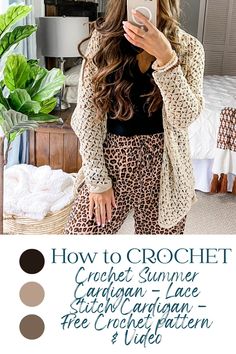 a woman taking a selfie in her bedroom with the text how to crochet