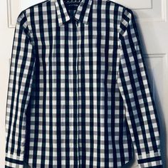 New With Tag $89.50, Lauren Ralph Lauren Women's Blouse Shirt Size Ps, Black & White Color, Check Pattern, Made In Indonesia Of 100% Cotton, Machine Wash Cold, Measurements: Pit To Pit Laying Flat Is 18" Bottom Laying Flat Is 20" Sleeve Length Is 23" Overall Blouse Length Is 26" If You Have Any Questions, Please Just Ask Me. Elegant Plaid Cotton Tops, Plaid Tops For Business Casual In Spring, Casual Slim Fit Tops For Office Wear, Smart Casual Slim Fit Tops For Office, Plaid Fitted Blouse For Work, Classic Fitted Plaid Tops, Elegant Plaid Tops For Workwear, Fitted Plaid Blouse For Work, Fitted Plaid Tops For Business Casual