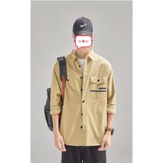 Loose Single-breasted Cargo Shirt  Material:100% cotton  Size:M,L,XL,2XL,3XL Color：Black,Light Green,Khaki  Season: Spring,Autumn,Winter   Occasion: Leisure,Outdoor, Daily,Vacation Khaki Cotton Shirt For Streetwear, Casual Streetwear Shirt With Buttons, Casual Button Shirt For Streetwear, Oversized Khaki Cotton Shirt, Khaki Long Sleeve Cotton Shirt, Khaki Cotton Long Sleeve Shirt, Khaki Cotton Top With Casual Collar, Khaki Long Sleeve Shirt For Streetwear, Long Sleeve Cotton Khaki Shirt