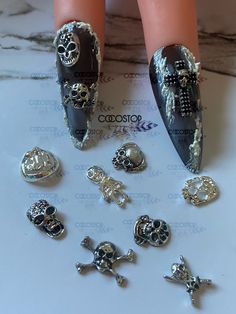 26 pieces silver metal mix Halloween nail charms / 3D nail charms/ Nail Art Decoration 💎 Quantity: 26 pieces per pack 💎 Size: as shown 💎 Shapes : mix 11 styles Halloween charms 💎 Material: metal 💎 Color : silver 💖High quality and Easy Used: Garment, Nail Art, Shoes, Cell Phone, Box, Pen, greeting cards, DIY crafts....etc 💖Many styles of rhinestone charms nail art accessories are available in shop .Please check out our others products at here : https://www.etsy.com/shop/CocoStop?ref=search Nail Charms Jewelry, 3d Nail Charms, Nail Polish Gift Set, Art Shoes, Phone Box, Halloween Charms, Halloween Nail, Nail Polish Sets, 3d Nail