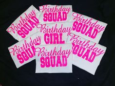 Custom Birthday squad Shirt Black And Silver Birthday, Png Shirts, Birthday Squad Shirts, Custom Birthday Shirts, Pink Birthday Party, Silver Birthday, Squad Shirt, Pink Birthday, 13th Birthday