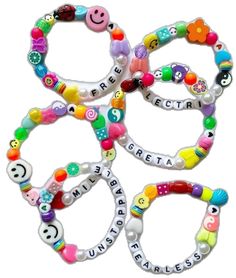 Customized Adjustable Multicolor Wristband, White Round Beads Wristband For Festivals, Fun Multicolor Wristband With Letter Beads, Trendy Beaded Wristband For Festivals, Playful Customized Multicolor Stretch Bracelet, Customized Playful Multicolor Bracelets, Fun White Wristband With Letter Beads, Playful Letter Beads Bracelets For Jewelry Making, Cute Customized Multicolor Beaded Bracelets