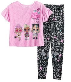 Buyer will receive brand new with tags                                           LOL Surprise "Join the Club" 2 Piece Pajama / Lounge Set Choose Size 4 or 6 Show your love for the L.O.L. Surprise! dolls with this 2-piece pajama set! PRODUCT FEATURES Included: top and bottom Top: Short sleeves, "Join the Club" Saying, LOL Design 100% Polyester FLAME RESISTANT Bottom: Ankle length, Elastic Waistband Polyester Spandex NOT FLAME RESISTANT  See Pictures for color and design Colors may vary slightly f Casual Cotton Sleepover Sets, Casual Cotton Sets For Sleepovers, Cotton Playwear Sets With Graphic Print, Cotton Graphic Print Playwear Sets, Cotton Graphic Print Sets For Playwear, Cute Cotton Sets With Graphic Print, Casual Pink Cotton Pant Set, Cotton Graphic Print Sleepover Sets, Cotton Graphic Print Sets For Sleepover