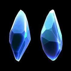 two blue diamond shaped objects on a black background, one is larger than the other