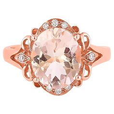 Morganite Ring, Fashion Icons, Dream Ring, Color Ring, Jewelry Rings Engagement, Morganite, 18k Rose Gold, Oval Shape, Round Shape