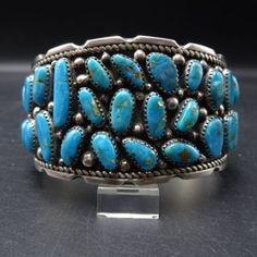 ad eBay - Find many great new & used options and get the best deals for Delbert Gordon NAVAJO Sterling Silver DEEP BLUE TURQUOISE Cluster Cuff BRACELET at the best online prices at eBay! Free shipping for many products! Classic Blue Bangle For Formal Occasions, Blue Classic Bangle For Formal Occasions, Unique Blue Cuff Bracelets, Blue Cuff Bracelet Bangle For Formal Occasions, Unique Blue Cuff Bracelet For Formal Occasions, Blue Unique Cuff Bracelet For Formal Occasion, Blue Bangle Cuff Bracelet For Formal Occasions, Formal Blue Bangle Cuff Bracelet, Blue Collectible Cuff Bracelet Bangle