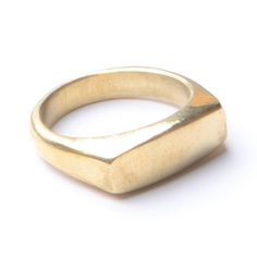 A slimmer version of a classic signet ring, this piece has a more masculine and angular feel. Comes in brass or sterling silver in a variety of sizes. Minimal Mens Fashion, Masonic Ring, Silver Signet Ring, Bridal Bracelet, Fine Jewelry Designers, Jewelry Inspo, Brass Earrings, Signet Ring, Wedding Men