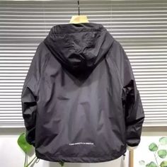 Black Casual Waterproof Windbreaker, Casual Waterproof Hooded Sports Jacket, Casual Windproof Track Jacket For Outdoor Activities, Casual Windproof Parka For Streetwear, Casual Waterproof Windbreaker For Streetwear, Casual Black Windproof Windbreaker, Black Casual Nylon Raincoat, Casual Windproof Raincoat For Streetwear, Casual Black Nylon Raincoat