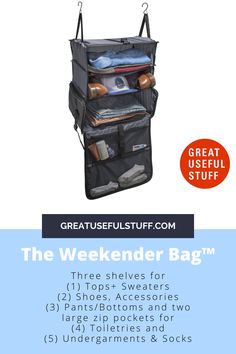 the weekender bag is packed with everything you need