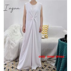 Ingvn - 2023 Summer Puff Sleeve Muslim Abaya Women Dress Elegant Modest Morocco Party Long Islamic White Casual Floor-length Dress, Casual White Maxi Dress For Party, Dress Islamic, Party Long Dress, Black Abaya, Open Abaya, Eid Ramadan, Islamic Dress, Dresses Xxl