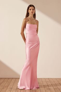 La Lune Lace Back Maxi Dress | Peony | Dresses | Shona Joy – Shona Joy International Satin Wedding Maxi Dress With Ruched Back, Satin Maxi Dress With Ruched Back For Wedding, Satin Finish Maxi Dress For Gala, Satin Finish Maxi Dress With Fitted Bodice, Satin Maxi Dress With Ruched Back For Gala, Satin Floor-length Maxi Dress With Ruched Back, Wedding Modal Satin Maxi Dress, Modal Satin Wedding Maxi Dress, Elegant Wedding Maxi Dress With Ruched Back