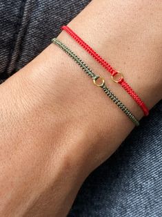 Delicate Macrame Bracelet Silk Bracelet Red String | Etsy Silk Bracelet, Bracelets Handmade Diy, Diy Friendship Bracelets Patterns, Pola Gelang, Diy Bracelets Easy, Diy Bracelets Patterns, Diy Bracelet Designs, Gelang Manik, Red String