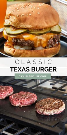 the classic texas burger is ready to be served