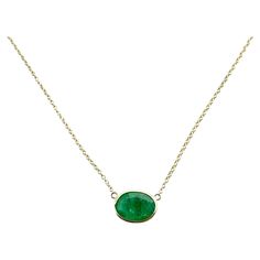 A fashion necklace crafted in 14k yellow gold with a main stone of an oval-cut emerald weighing 3.09 carats would be a stunning and luxurious choice. Emeralds are known for their captivating green color and timeless elegance, and the oval cut adds a classic touch to the necklace. Solitaire Necklace, Green Oval, Solitaire Necklaces, Necklace Craft, Green Necklace, Birth Month, Jewelry Plate, Bezel Setting, Oval Cut