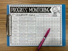 a clipboard with progress monitoring on it