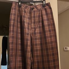 Casual Checkerd Slacks. Nwt 14" Waist, 30"Inseam, 9"Bottom. No Stretch Trendy Brown Bottoms For Business Casual, Brown Bottoms For Business Casual In Fall, Teen Pants, Casual Slacks, Pants Color, Pant Jumpsuit, Pants, Women Shopping, Color