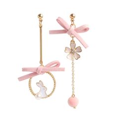 Kawaii Rabbit Sakura Earrings/Clips PN3858 ●Material: Alloy ●Size:please check our picture. ●About Shipping: We attach great importance to the orders of each customer and parcel delivery. 1.Processing time: 2-3 business days. 2.Shipping time: 10-15 business days to US, please allow 3-4 weeks shipping to other country.(Shipping times can be affected by variable customs clearance times or public holidays.) Adjustable Kawaii Dangle Earrings, Pink Clip-on Flower Earrings For Gift, Cute Clip-on Earrings As A Gift, Pink Clip-on Earrings As Gift, Cute Pink Clip-on Earrings For Gift, Cute Adjustable Clip-on Earrings As Gift, Cute Spring Party Earrings, Spring Party Cute Earrings, Cute Gold Earrings For Spring