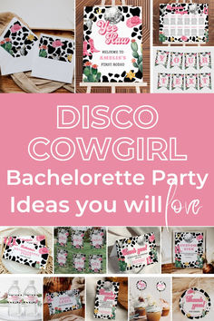 disco cowgirl bachelor party ideas you'll love - diy printables