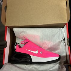 Nib Women’s Nike Air Max Up, Very Cute, Very Bright Pink! Pink High-top Sneakers For Training, Pink Air Max Slip-on Sneakers, Pink Slip-on Sneakers With Air Max Cushioning, Trendy Pink Slip-on Sneakers, Pink Sneakers With Air Cushioning, Nike Pink Synthetic Sneakers, Pink Nike Sneakers With Synthetic Material, Pink Nike Synthetic Sneakers, Nike Air Max For Women