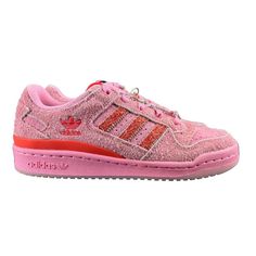 Adidas Forum Low Cl The Grinch Bliss Pink Bright Red Shoes Women's Size 7 New With Box. Flat Sneakers With Red Sole And Synthetic Material, Flat Synthetic Sneakers With Red Sole, Red Flat Sneakers For Streetwear, Red Textile Sneakers With Round Toe, Red Synthetic Sneakers With Studded Rubber Outsoles, Red Synthetic Sneakers With Studded Outsoles, Pink Custom Sneakers With Red Sole, Red Slip-on Sneakers With Speckled Midsole, Red Speckled Midsole Slip-on Sneakers