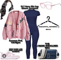 Cute But Chill Outfits, Cute Cozy Outfits Black Women, Ghoe Ncat Outfits, Winter Outfit Collage, Pink Comfy Outfits, Fall Outfits With Cardigans, Birthday Outfits Fall, Ava Outfit, Shein Fall Outfits