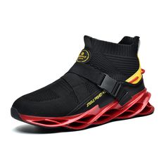 red air cushion sole black mesh sneakers Boots For Short Women, Shoes World, Casual Leather Shoes, Breathable Sneakers, Boys Sneakers, Black Running Shoes, Leather Shoes Woman, Outfit Combinations, Street Wear Urban