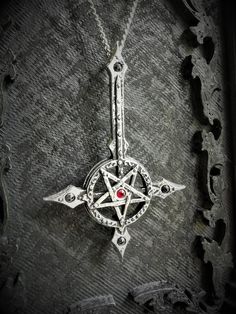 Inverted Pentagram, Pinterest Wardrobe, Pentagram Necklace, Wire Jewelery, Gothic Cross, Gothic Crosses, Clothing Art