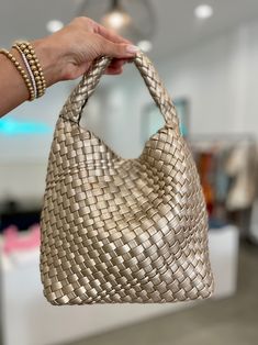 Stylist Tip: Featuring a unique weave design, this bag is highly durable and stylish. The perfect accessory for any wardrobe, its spacious size makes it a great bag to carry your everyday items. Knit Swimwear, Cami Nyc, Everyday Items, Designer Sunglasses, Hobo Bag, Sale Design, Handbag Accessories, New Shop, Jewelry Sales