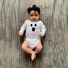 Dress your baby for Halloween in this adorable bodysuit with a ghost face that says Boo! Sizes are available in Preemie, Newborn, 0/3M, 3/6M, 6/9M, 12M, 18M, & 24M. All long sleeve bodysuits are made with 100% ribbed cotton. They are a STANDARD 100 by OEKO-TEX certified product. (Some sizes might take longer depending on if they are in stock or not!) You can choose from a regular black and orange design or a design with black glitter and regular orange. You can also choose from all black and all black glitter designs! Short Sleeves Version - https://www.etsy.com/listing/860215797/boo-ghost-halloween-white-cotton-gerber © Copyright 2024 - Bethy's Boo-tique All Rights Reserved Cute White Onesie For Fall, Fitted White Onesie For Fall, Halloween Long Sleeve Onesie For Playtime, Cute Cotton Halloween Bodysuit, Fitted Onesie For Halloween Playtime, Cute Halloween Onesie For Playtime, Fitted Halloween Onesie For Playtime, Cute White Halloween Onesie, Cute White Bodysuit For Halloween