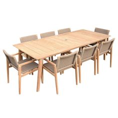 a large wooden table with chairs around it