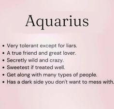 the words aquarius are written in black and white on a pink background with an orange border