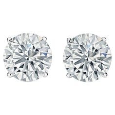 GIA Certified 11.36 Carat Diamond Stud Earrings in 18K White Gold Description: Diamond Stud earrings 18K white gold earrings set in four prong mounting Diamond specifications: - 5.83 Carats I Color VS2 in Clarity Certified by GIA (GIA #5151821007) - 5.53 Carat I Color VS2 in clarity Certified by GIA (GIA#5201474673) This product comes with a certificate of appraisal and two GIA reports This product will be packaged in a custom box Warranty Limited lifetime upgrades Estimated Delivery Date (24 ho White Diamond Jewelry, Clean Gold Jewelry, Diamond Earrings Studs Round, Simple Stud Earrings, White Gold Earrings, Diamond Stud Earrings, Diamond Stud, Stunning Earrings, Gorgeous Earrings