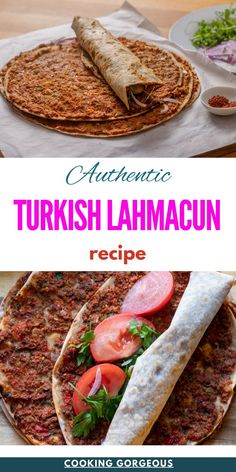 Middle Eastern flatbread topped with ground meat, vegetables, and spices, and baked until crispy. Lahmacun Recipe, Crispy Flatbread, Turkish Pizza, Parsley Leaves, Middle East Food, Minced Beef, Armenian Recipes