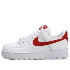 (WMNS) Nike Air Force 1 '07 'White Noble Red' 315115-154 (AF1/SNKR/Retro/Skate/Casual/Low Top/Women's) White Nike Air Force 1 Casual Streetwear, Casual White Nike Air Force 1 For Streetwear, Sporty White Nike Air Force 1 With Gum Sole, Sporty Nike Air Force 1 With Red Sole, Red Nike Sneakers For Skateboarding, Nike Air Force 1 With Red Sole For Sports, White Nike Air Force 1 Casual Skateboarding Shoes, Casual White Nike Air Force 1 For Skateboarding, White Sneakers With Red Sole For Skateboarding