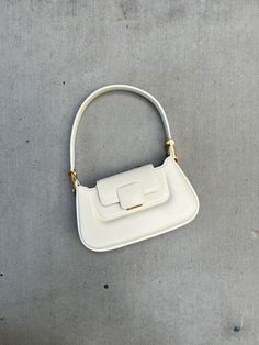 Modern White Top Handle Baguette Bag, White Rectangular Shoulder Bag With Fold Over Clasp, White Flap Bag With Detachable Top Handle, White Shoulder Bag With Fold Over Clasp For Evening, White Evening Shoulder Bag With Fold Over Clasp, White Rectangular Bag With Fold Over Clasp, White Baguette Bag With Top Handle, White Evening Bag With Fold Over Clasp, Chic White Bag With Fold Over Clasp