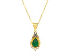 GURHAN, GURHAN Muse Gold Emerald Pendant Necklace, 15x11mm Teardrop Set in Wide Frame Gold Pear-shaped Emerald Gemstone Necklace, Pear-shaped Gold Emerald Necklace, Teardrop Emerald Necklace In Yellow Gold For Formal Occasions, Yellow Gold Teardrop Emerald Necklace For Formal, Teardrop Yellow Gold Emerald Necklace For Formal Occasions, Formal Teardrop Emerald Necklace In Yellow Gold, Formal Yellow Gold Teardrop Emerald Necklace, Pear-shaped Gold Gemstone Necklace, Pear-shaped Gemstone Gold Necklace