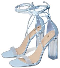 Light Blue Sandals With 4-inch Heel For Spring, Chic Light Blue High Heel Sandals, Light Blue High Heel Sandals With Padded Heel, Light Blue Sandals With Padded Block Heel, Light Blue Sandals With Wrapped Block Heel, Light Blue Block Heel Sandals With Padded Heel, Light Blue High Heel Synthetic Sandals, Light Blue High Heel Sandals With Wrapped Heel, Light Blue Open Toe Heels With Wrapped Heel