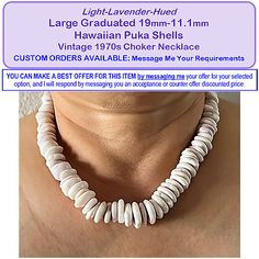 ad eBay - Puka Shell Necklace Large Pukas Color Matched Light Lavender Hued Vintage 70s - Buy Now, click the link (eBay) Cone Shell, Puka Shell Necklace, Antique Jewelry Necklace, Puka Shell, Light Lavender, Shell Necklace, Shell Necklaces, Jewelry Creation, Special Design