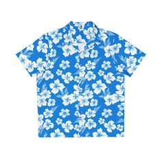 Nothing says "I love summer" like a Hawaiian shirt, and now, you can get this iconic garment with a cool design by just visiting our shop. Made to have a boxy fit and a notch lapel collar that are perfect for any laidback scenario, these shirts come with a handy chest pocket and a 95% polyester and 5% spandex fabric for silky comfort. Choose between black or white buttons & customize it to taste.  .: Material: 95% polyester, 5% spandex .: Medium fabric (7.23 oz/yd²(245 g/m .: Boxy fit .: Chest p Summer Printed T-shirt With Camp Collar, Printed Blue Shirt For Summer, Summer Printed Camp Shirt With Relaxed Fit, Blue Printed Shirt For Summer, Printed Summer Camp Shirt, Summer Camp Shirt With Graphic Print And Camp Collar, Hawaiian Printed Relaxed Fit Shirt, Hawaiian Top With Graphic Print And Camp Collar, Hawaiian Graphic Print Top With Camp Collar