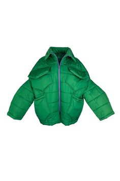 Unisex quilted jacket "Lupinus Green" features a round shoulder and oversized fit for a relaxed, comfortable feel. It's made from lightweight, wrinkle-free polyester and has large pockets, windproof, and water repellent properties. The soft, bold shape makes it a statement piece, and the hypoallergenic synthetic padding adds warmth without compromising style.Size Guide:ONE SIZE (fits to XS-XL)Collar - 51 cmWides middle line - 170 cmBottom line - 140 cmSleeve ends - 57 cmLength from the neckline Oversized Solid Windbreaker With Pockets, Oversized Solid Outerwear With Pockets, Functional Long Sleeve Puffer Outerwear, Utility Nylon Outerwear With Fleece Lining, Oversized Hooded Nylon Puffer Jacket, Quilted Long Sleeve Utility Outerwear, Oversized Functional Windbreaker With Pockets, Oversized Solid Outerwear With Multiple Pockets, Quilted Long Sleeve Puffer Jacket For Outdoor